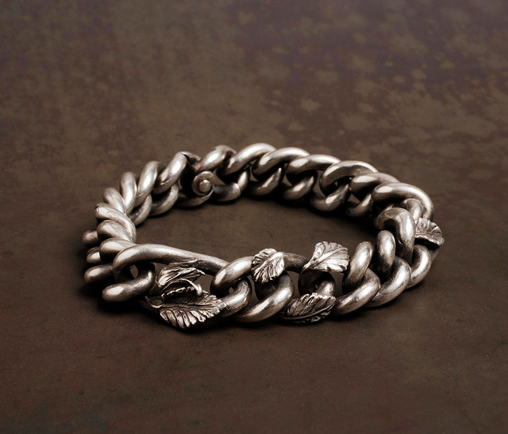 bracelet curb chain rosebud – werkstatt-munchen