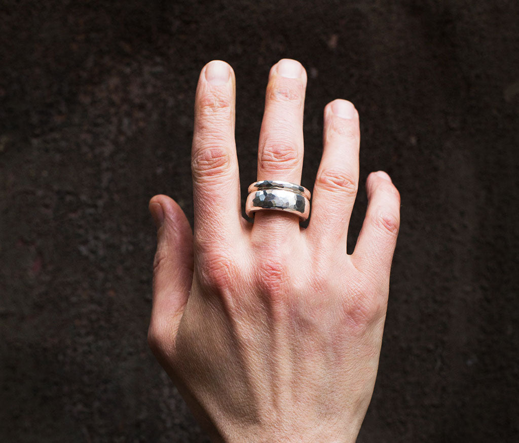 two rings hammered