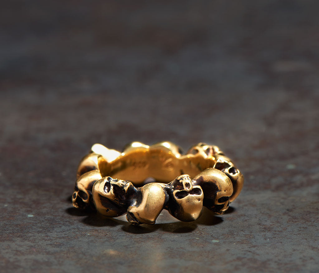 ring multiskulls gold