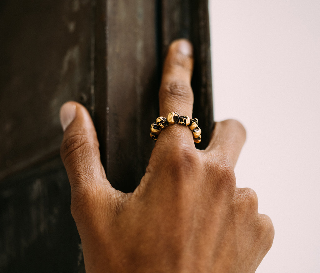 ring multiskulls gold