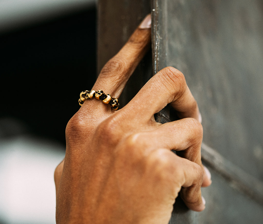 ring multiskulls gold