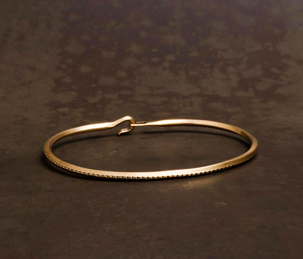 bangle side hook rope gold