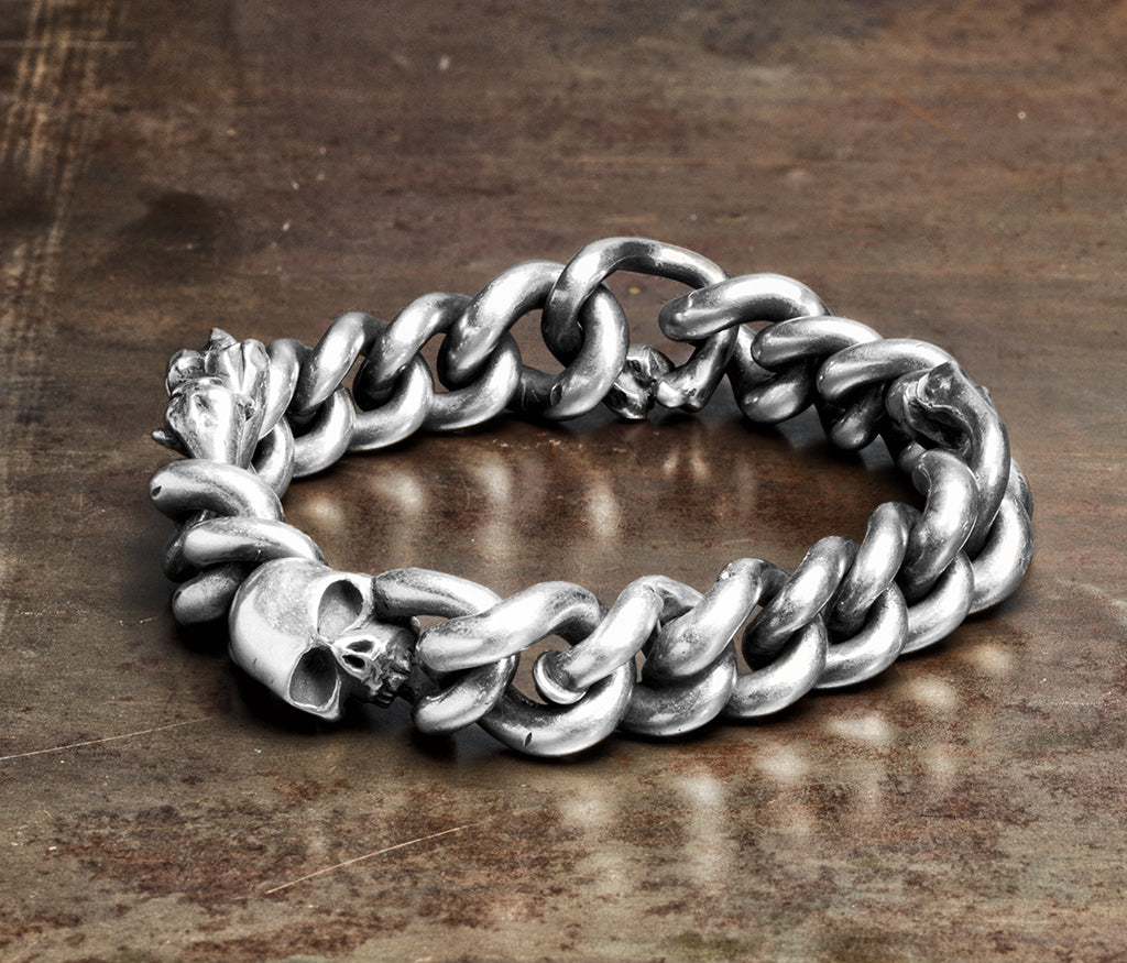 bracelet curb chain bones