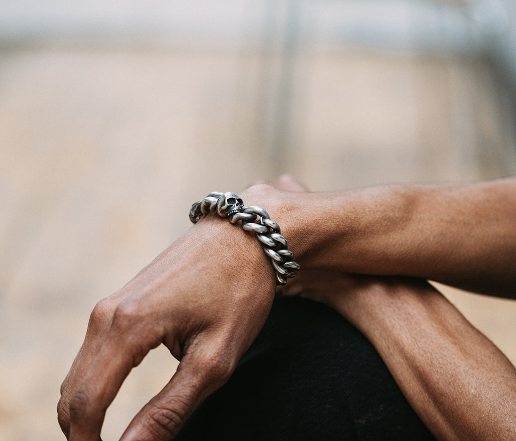 bracelet curb chain bones