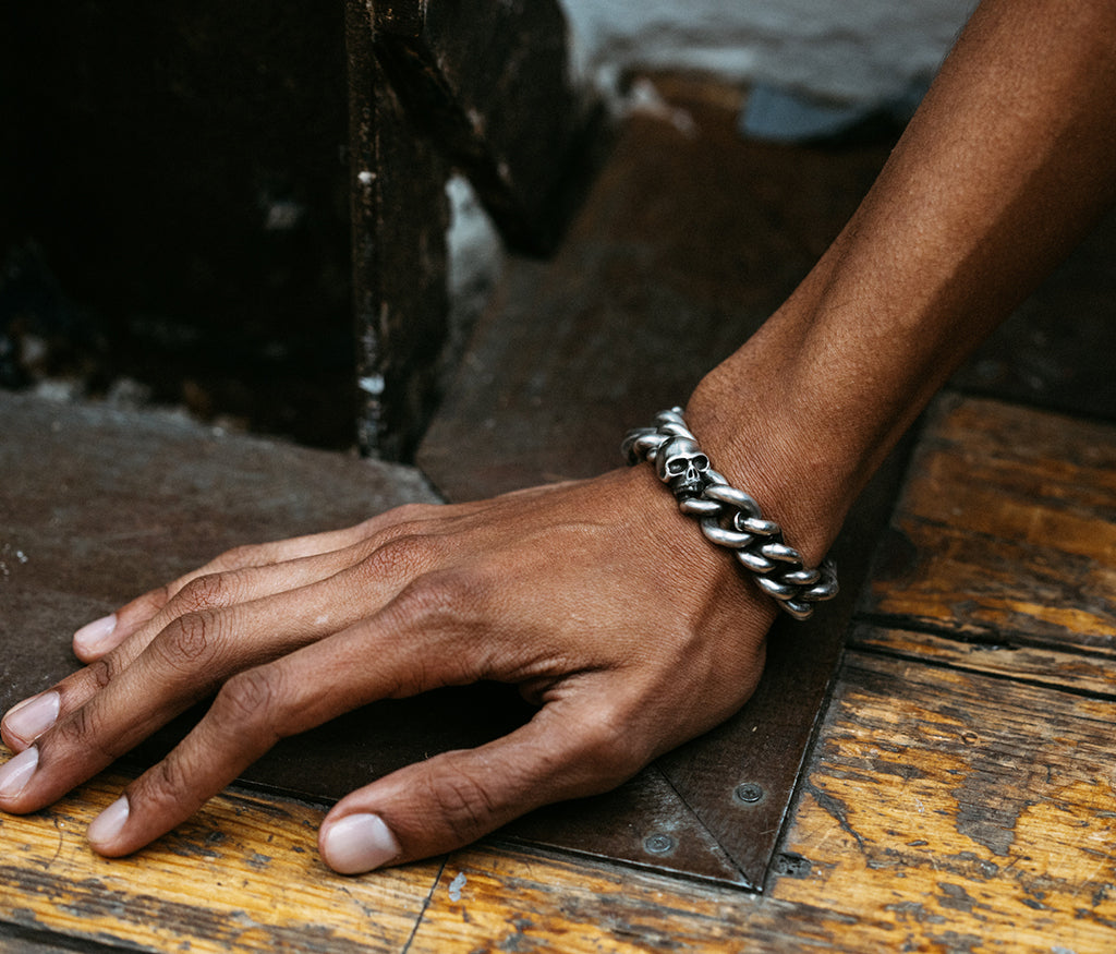 bracelet curb chain bones