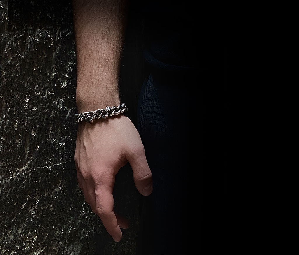 bracelet curb chain rosebud