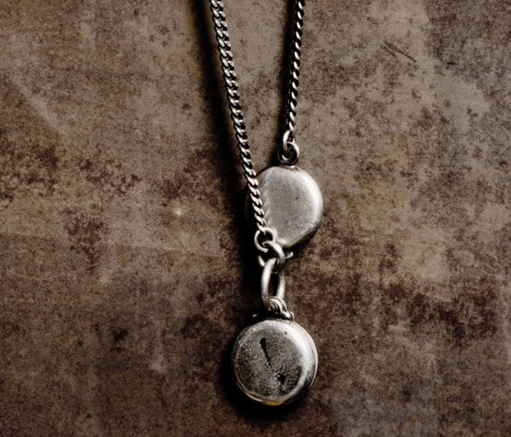 necklace hidden plate silvergold