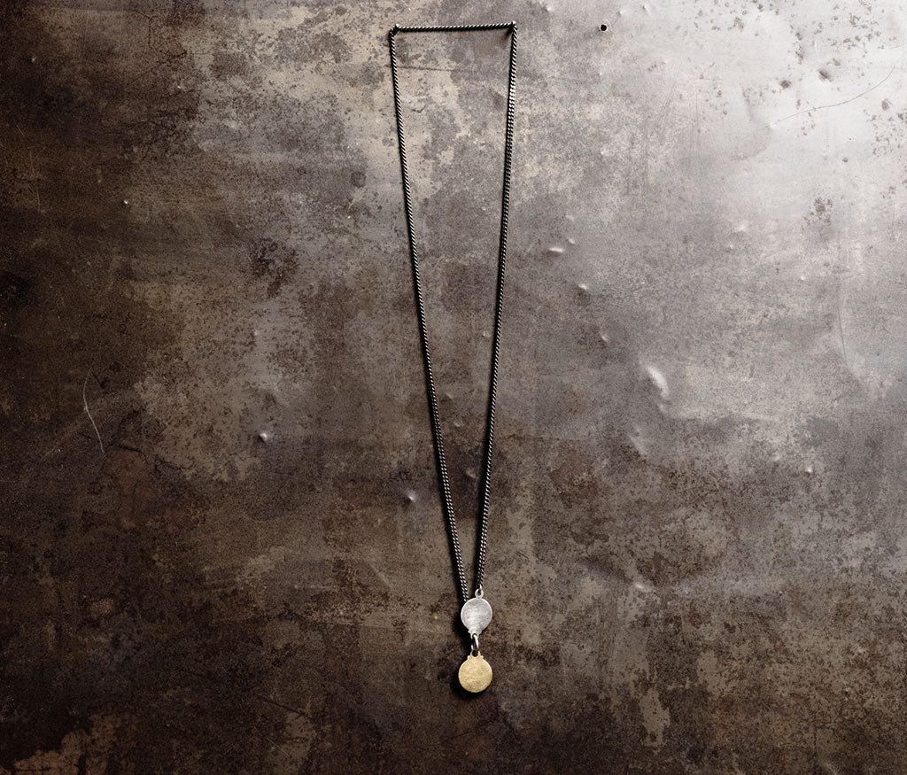 necklace hidden plate silvergold