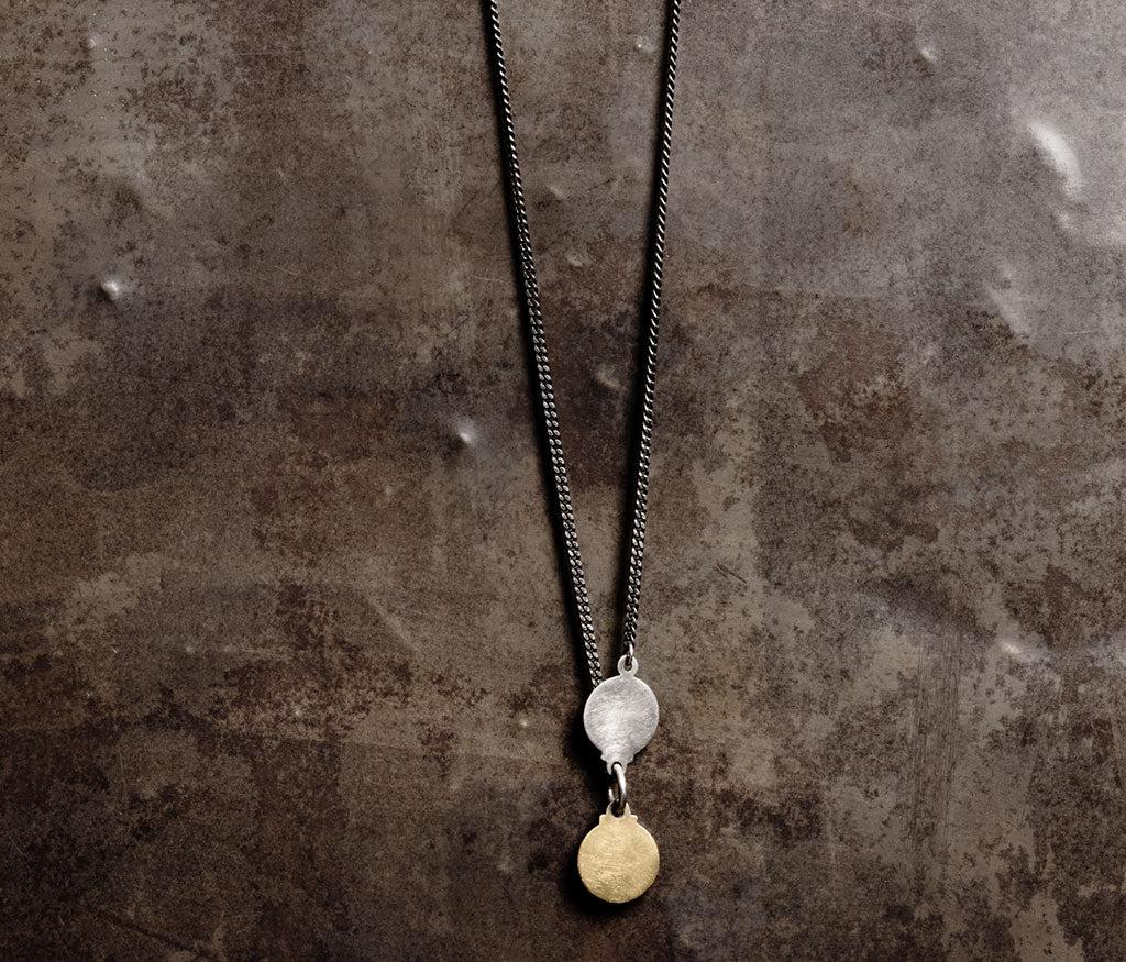necklace hidden plate silvergold