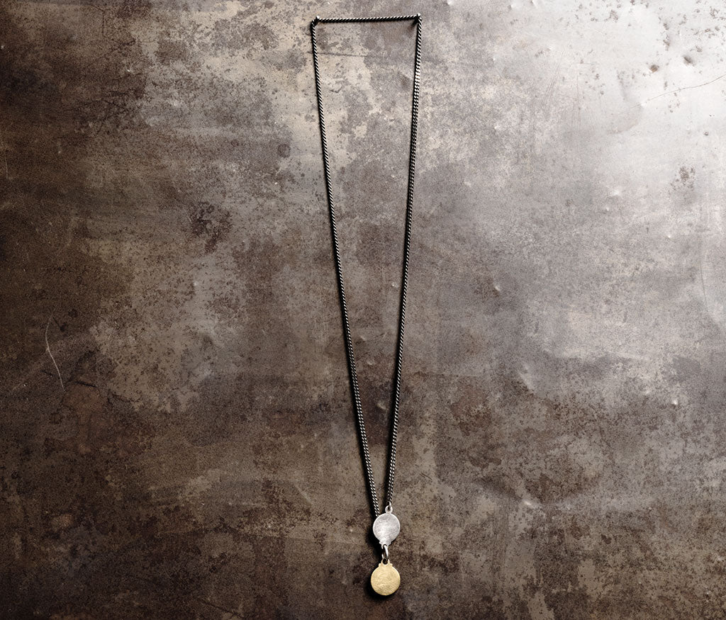 necklace hidden plate silvergold