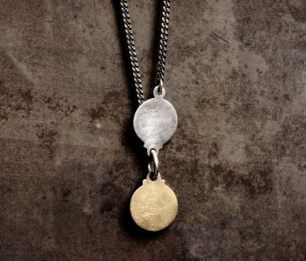 necklace hidden plate silvergold