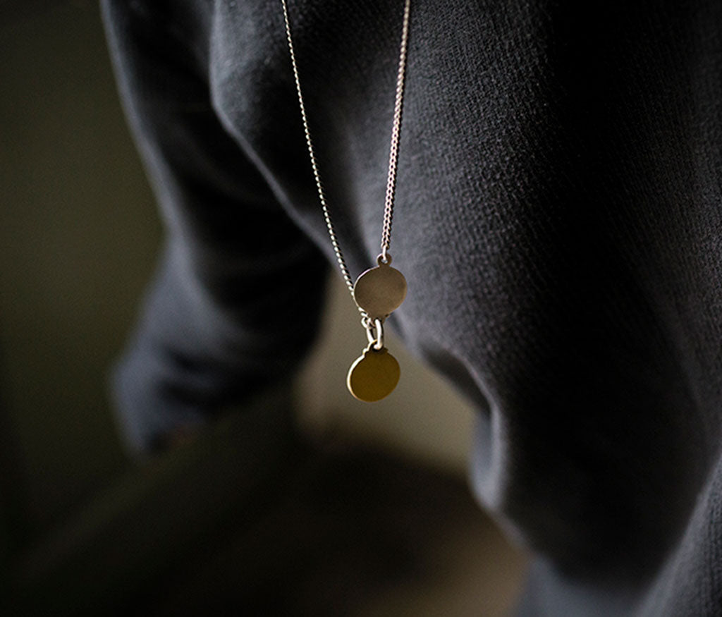 necklace hidden plate silvergold