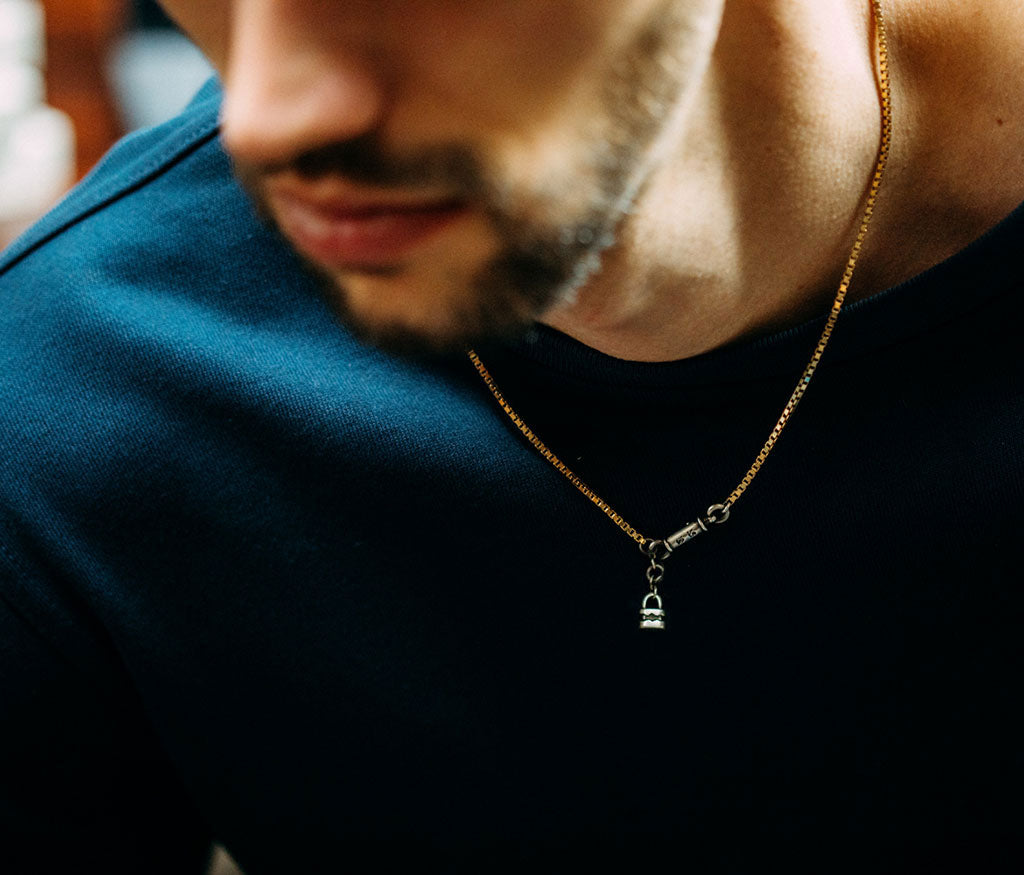 necklace symbol lock silvergold