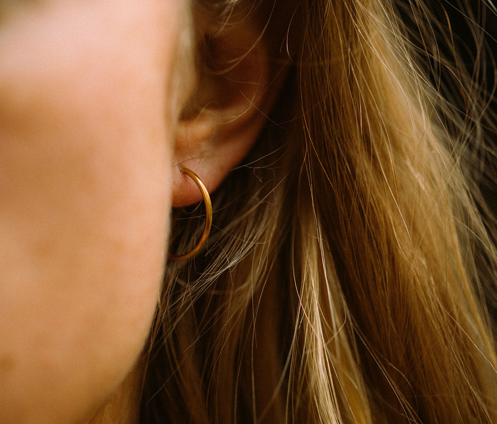 hoop earrings super fine gold