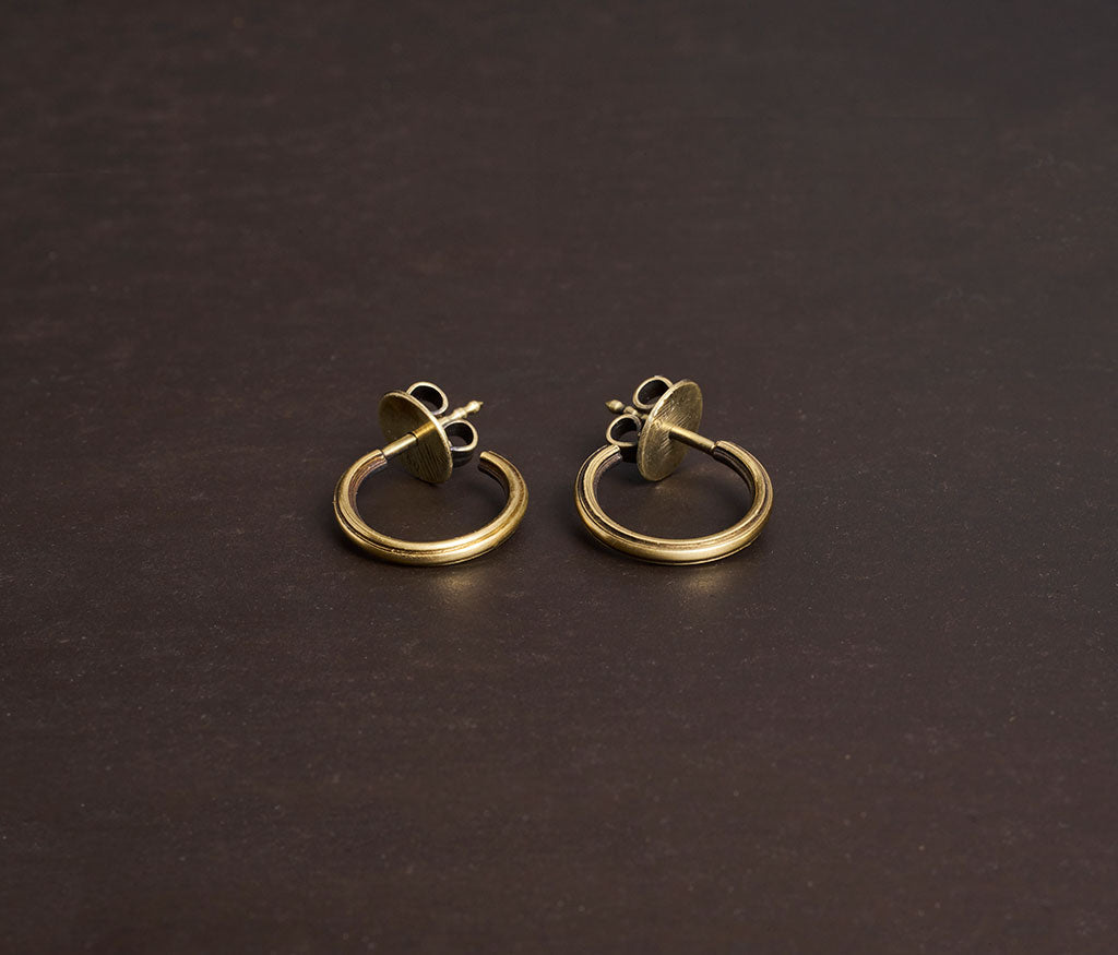 hoop studs fine track gold – werkstatt-munchen