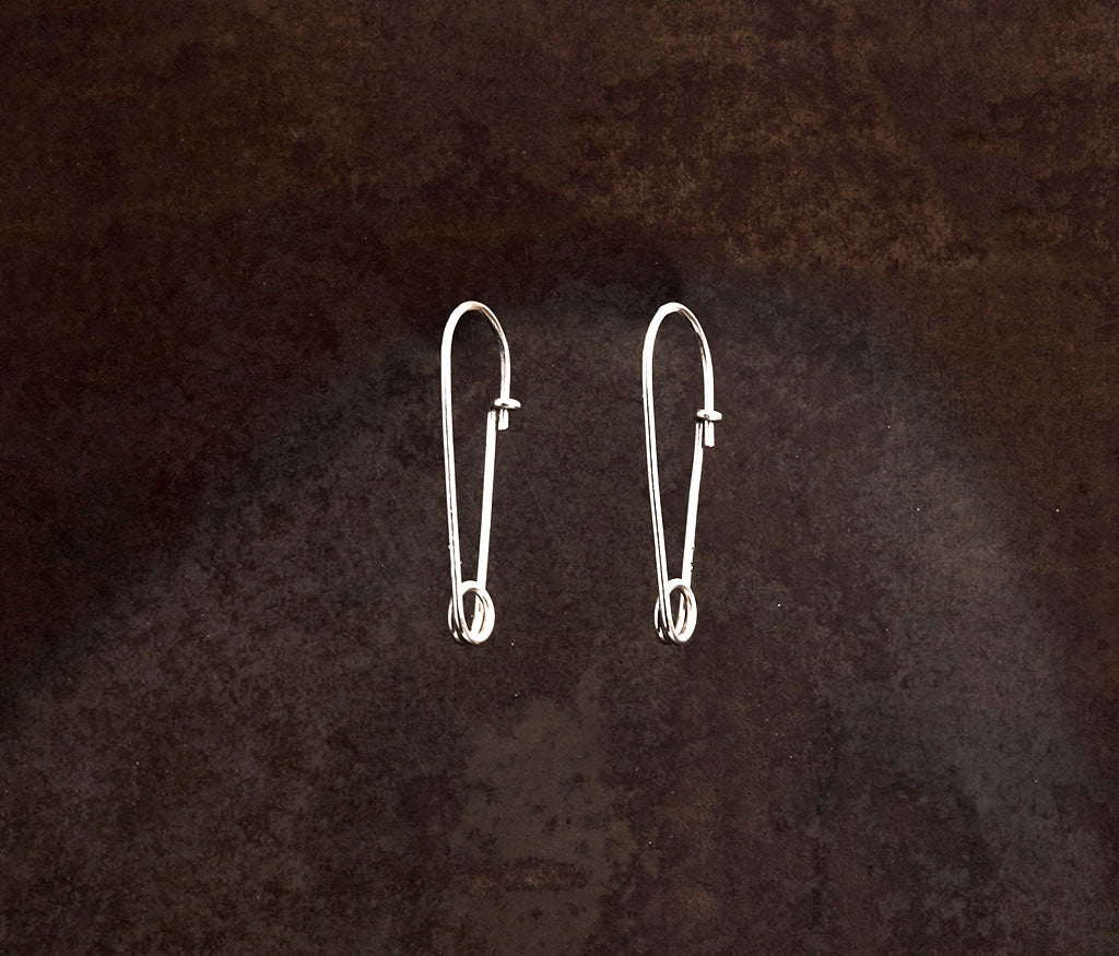 earrings safety pin fine