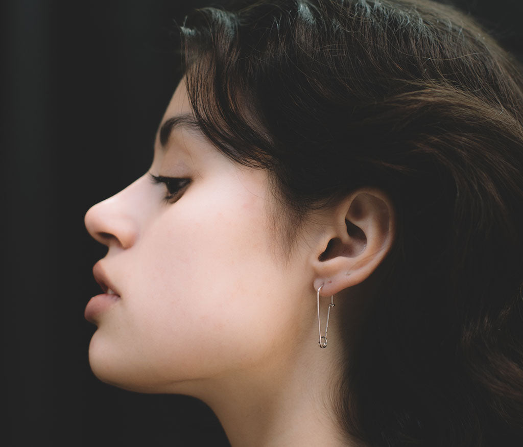 earrings safety pin fine